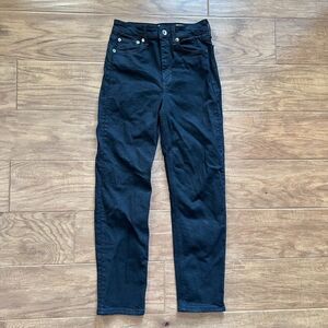 Rag & Bone Jeans Women's Size 25 Nina High-Rise Ankle Cigarette Coated Black